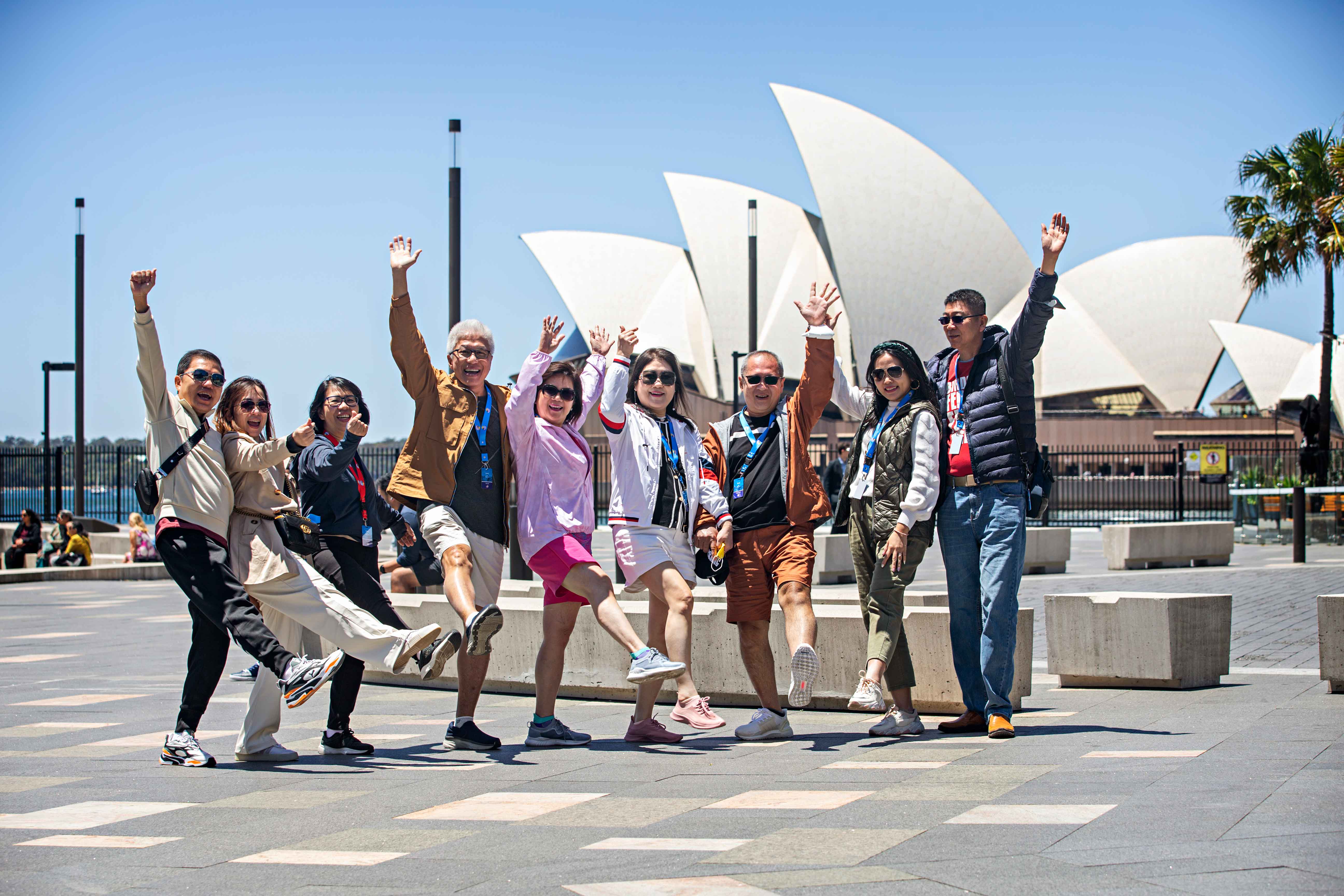 Photo of group in front of the Sydney Opera House