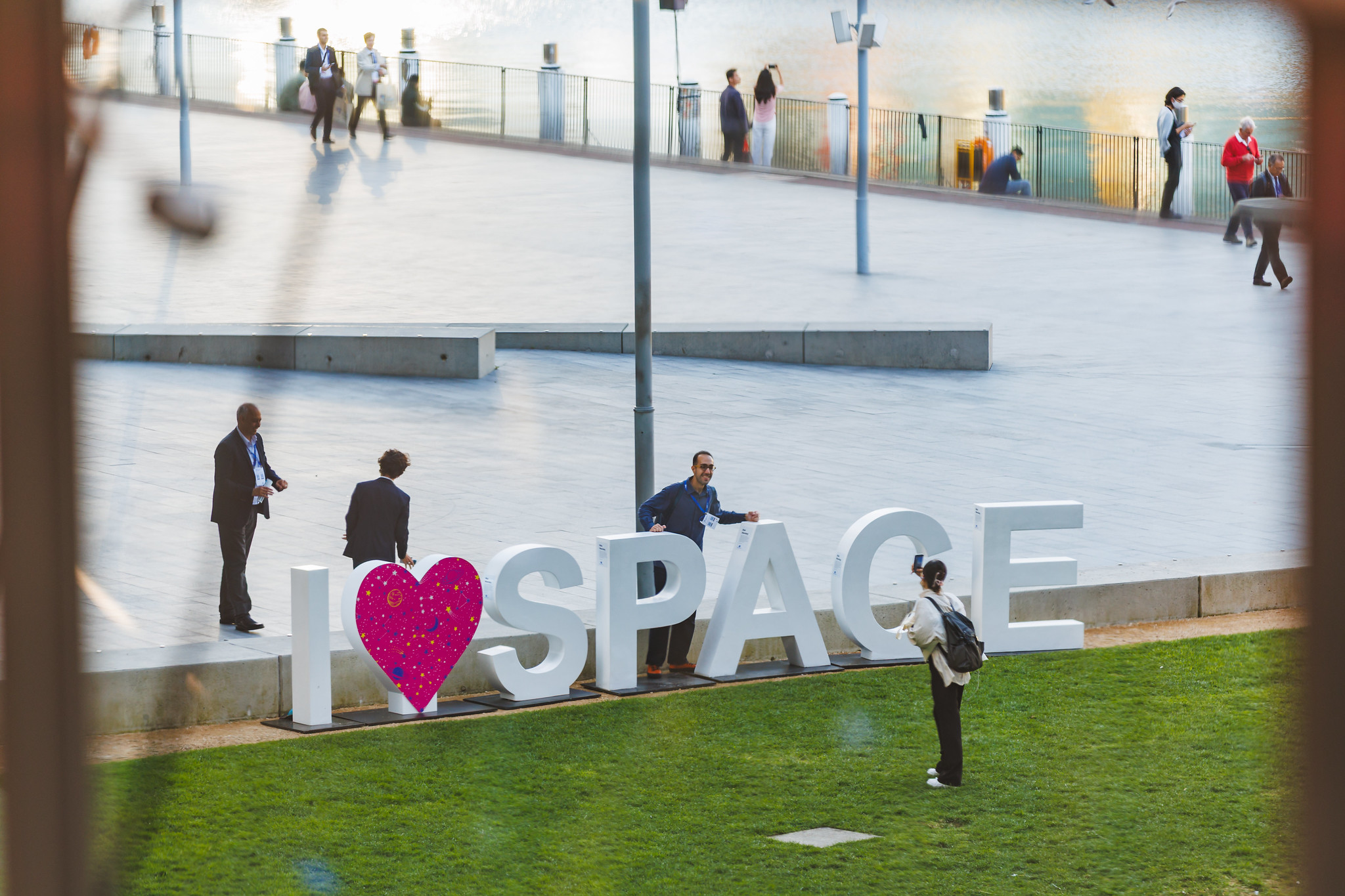 International Astronautical Congress 2025 I Love Space Sign Outside ICC Sydney