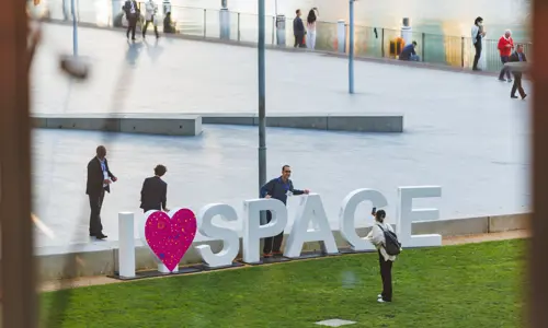 International Astronautical Congress 2025 I Love Space Sign Outside ICC Sydney