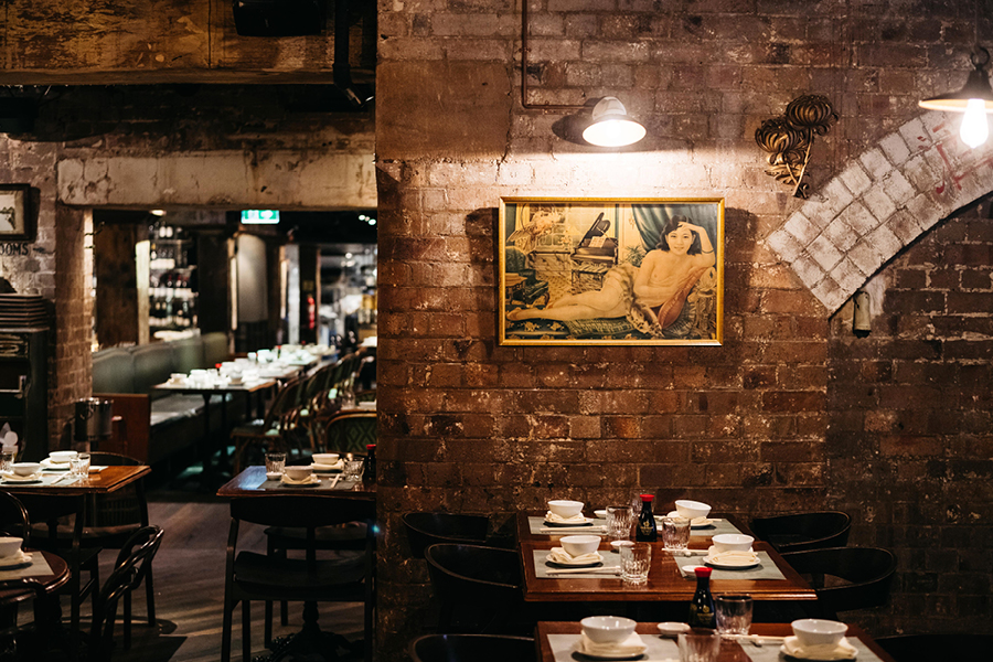 Interior restaurant decor at Mr Wong