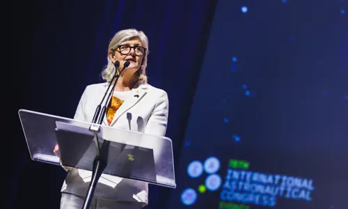 International Astronautical Congress 2025 Close Up Of Speaker On Stage