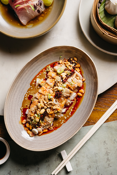Aerial view of popular modern Cantonese dish served at Mr Wong