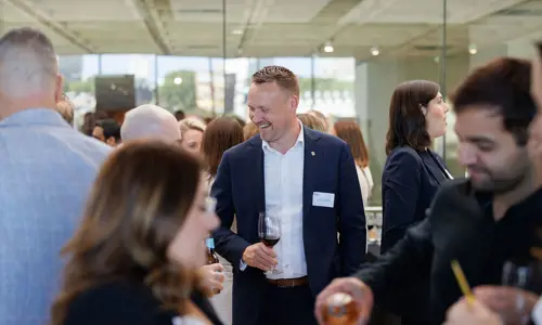 Networking event people speaking