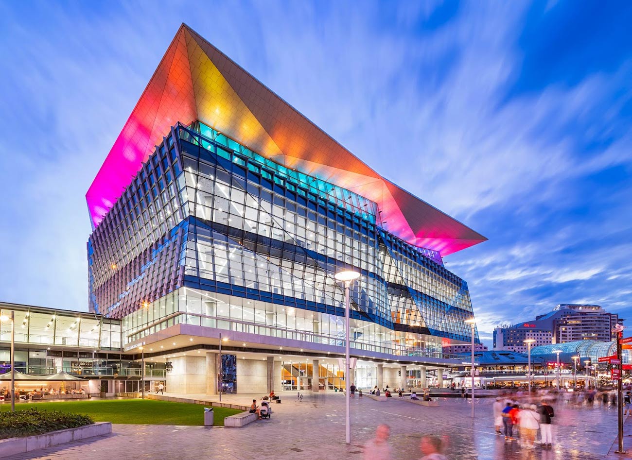 Home Sydney ICC International Conference Centre Exterior Night Lights