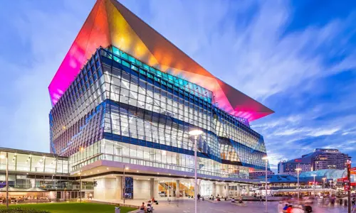 ICC International Conference Centre Exterior Night Lights