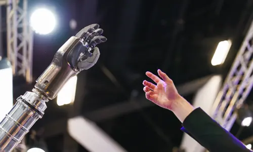 International Astronautical Congress 2025 Robot and Human Hand Reaching Out