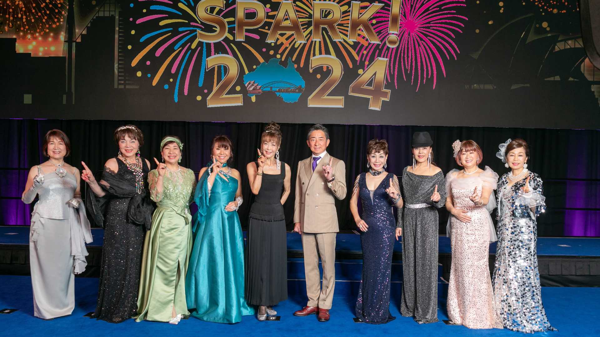 group of people on stage at the Diana Japan Incentive 2024 